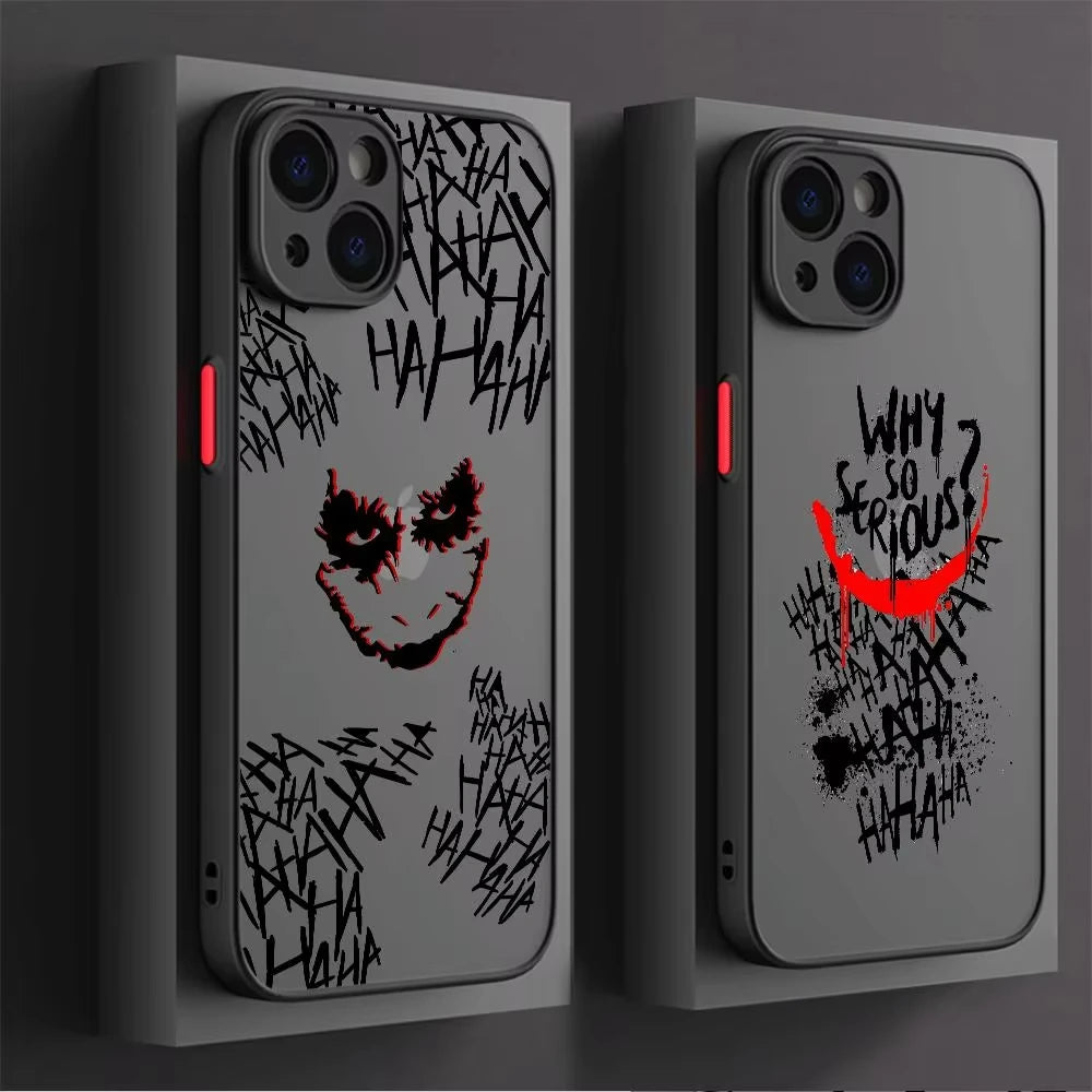 Cool Joker Phone Case For iPhone 16 15 14 13 12 11 Pro Max XS X XR 7 8 SE Transparent Back Cover