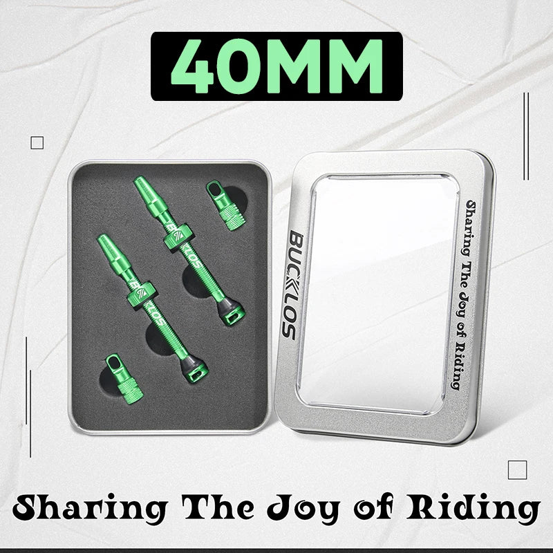 BUCKLOS 40/44/55/60/65/80/100mm Tubeless Valves Bike Aluminum Alloy Presta Nipples Removable Core Air Valve for Road MTB Bicycle