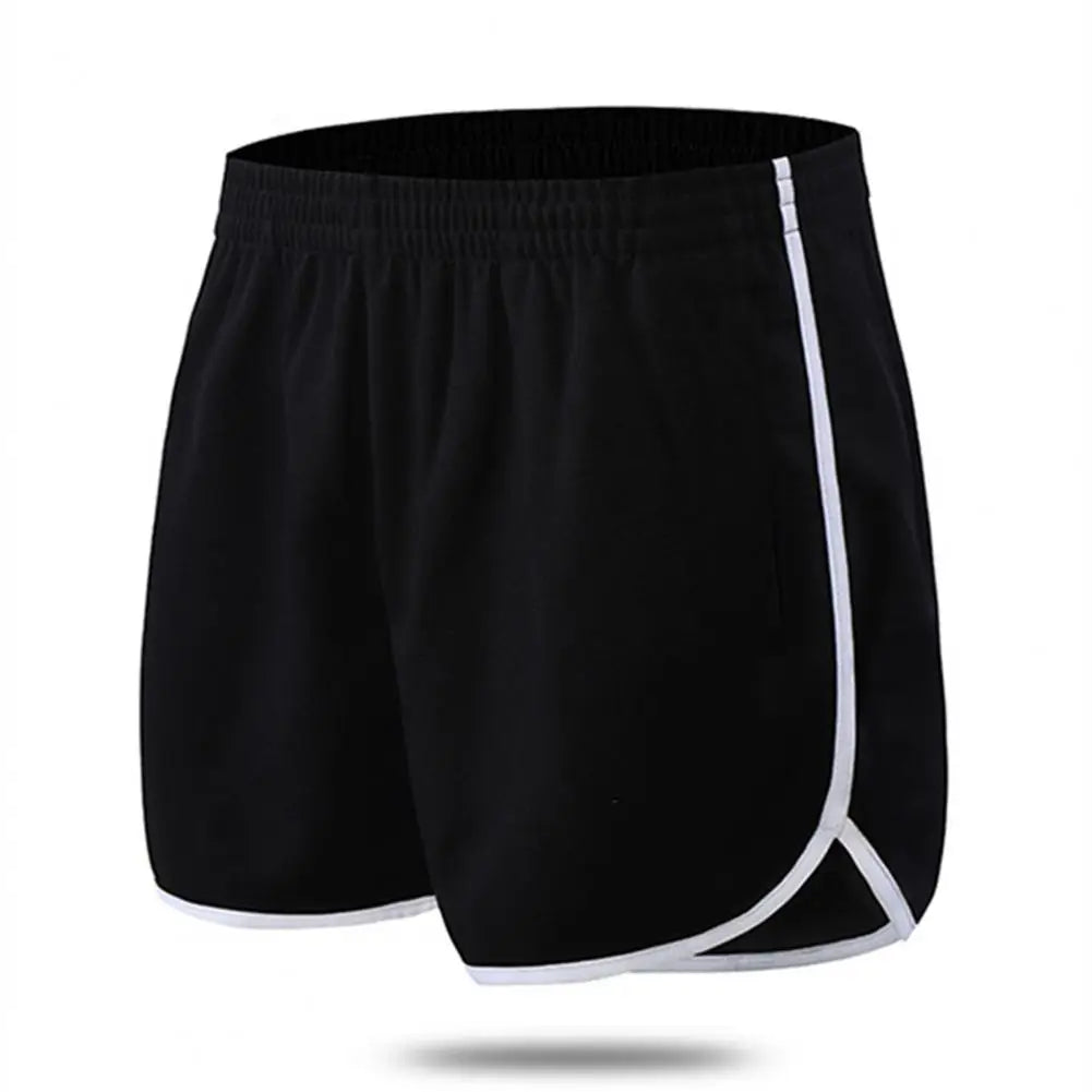Above Knee Men Shorts Men's Summer Drawstring Shorts Elastic Waist Loose Length Beach Trousers Daily Casual