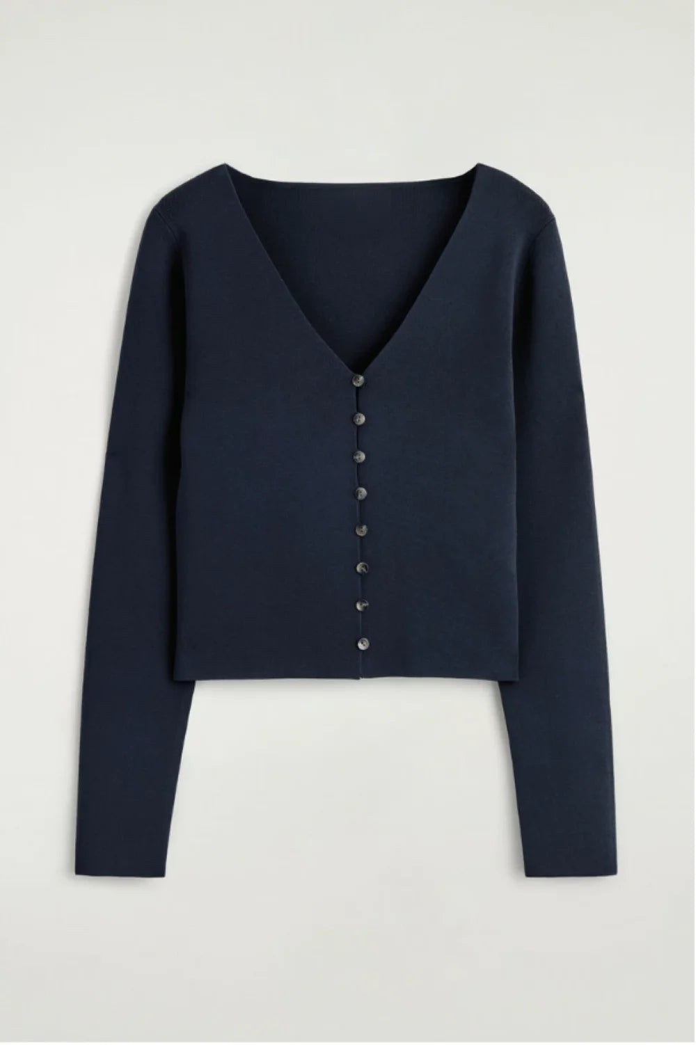 XIMIAN APPAREL 2026 cos spring new style of Women's casual Standard style navy blue V-neck cardigan