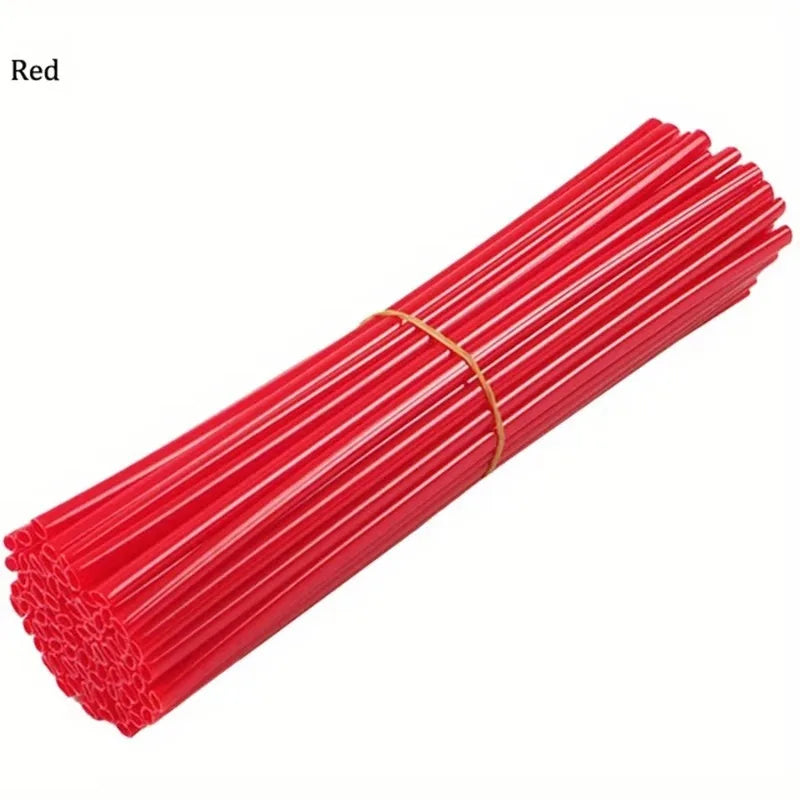 72Pcs Bicycle Off-road Motorcycle Steel Wheel Hub Universal Color Spoke Sleeve Mountain Bike Casing Spoke Retrofit Decoration