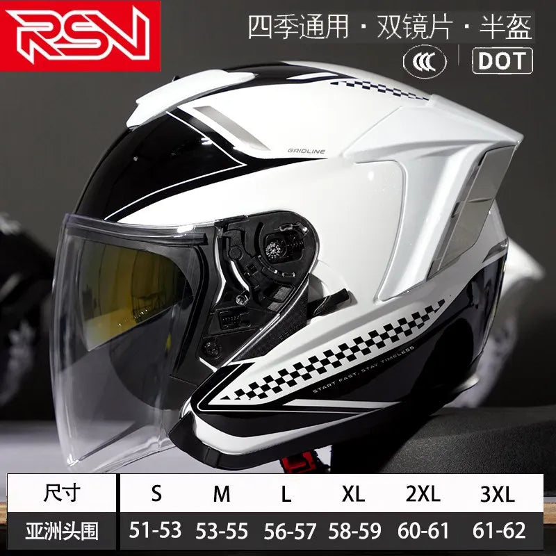 Lightweight Ventilated 3/4 Open Face Helmet DOT ECE Approves Motorbike Scooter Scooter Half Helmet Open Face Casco Moto