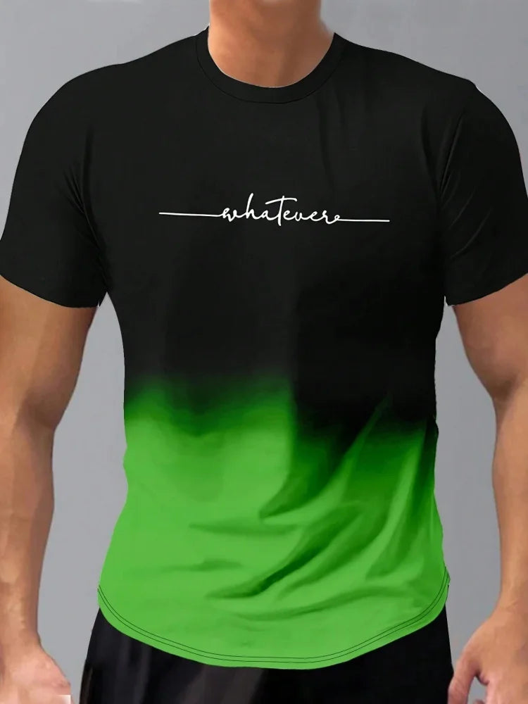 Men's Short Sleeve Summer Outdoor Breathable Round Neck T-shirt Short Sleeve Classic Stripe Pattern Large Size Loose Men's short