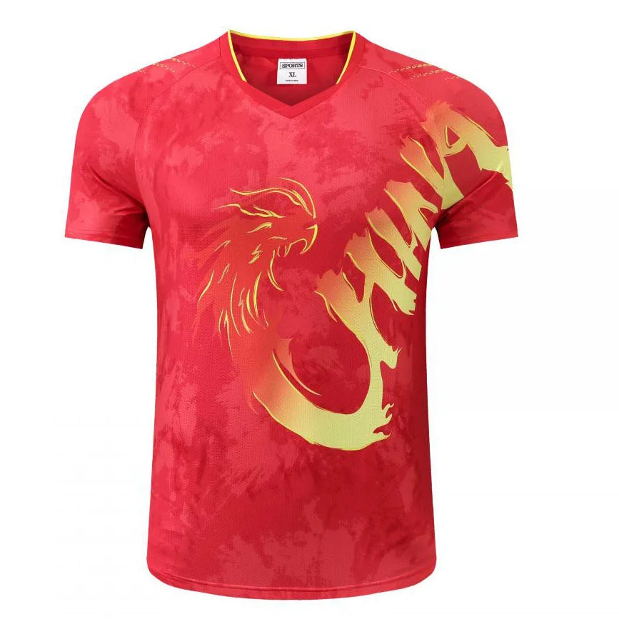Free Custom Name 2025 China Team Table Tennis Shirts Men Women, Children ping pong t shirt Table tennis clothes Badminton Shirts