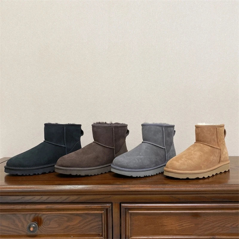 2026 New Design Winter Boots Women Super Mini Real Sheepskin Wool Comfort Warm Natural Fur Shoe Man Classic Snow Boot Size 35-44