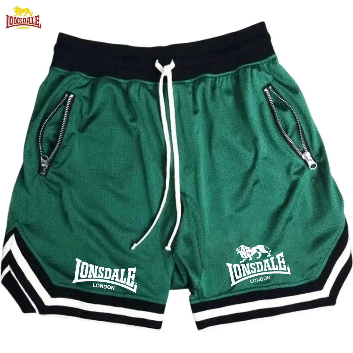 LONSDALE 2026 Novos Shorts de Basquete Esportivos Masculinos de Verão Casuais Soltos Respiráveis em Tela Moda Hip Hop
