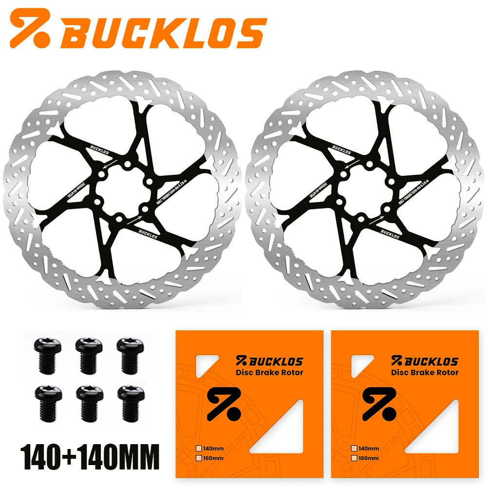 BUCKLOS 2PC Bicycle Rotor Bike Brake Discs 160mm 140mm 180mm 203mm Brake Discs Heat Dissipation Hydraulic Disc Brakes Rotor