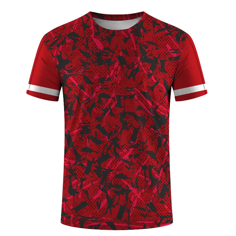 Simple Geometric Patterns Fitness T Shirts For Men Summer Casual Short Sleeve 3D Printed T-shirts Loose Quick Dry Gym Tees Tops