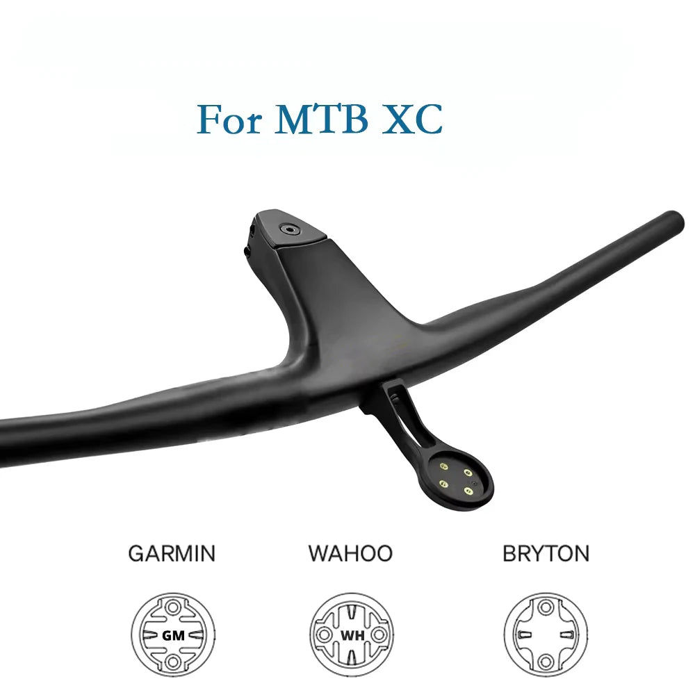 SYNCRO Full Carbon Fibre Integrated Cockpit  Internal Cable -17° 50mm-90mm MTB Carbon Handlebar For MTB XC 4 color Logo