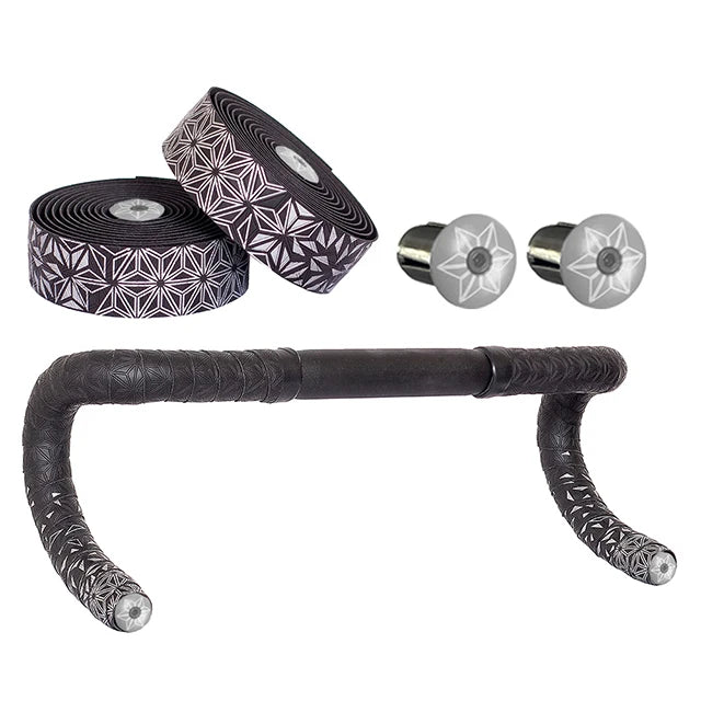 Road Bike Bar Tape Super Sticky Kush Star Fade Bar Tape EVA/PU Bike Anti-Skid Shock Absorber Wrap Tape With 1 pair Bar Plugs