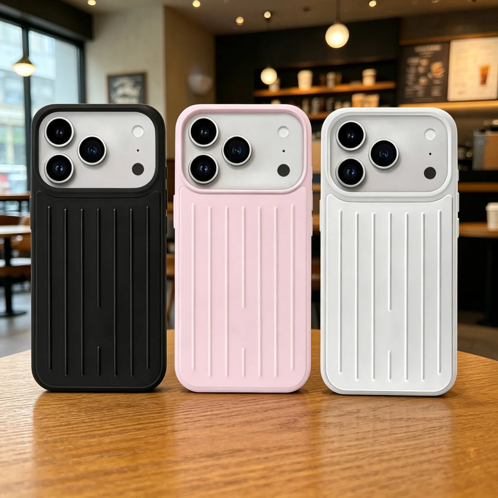 Ultra Luxury 3D striped pattern alloy back phone case for iPhone 17 16 15 14 Pro Max 13 panel with logo, comes with gift box