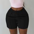Women High Waisted Grey Shorts Summer Casual Drawstring Elastic Waist Slim Fit Biker Shorts with Vertical Seam Lounge Wear 2026