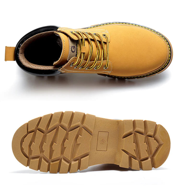 high-top Work Boots For Men Anti-smash Anti-puncture Work Shoes with Steel Toe leather safety shoes men for work waterproof shoe