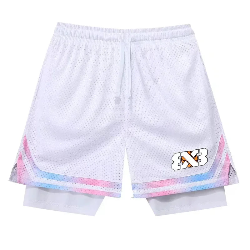 Fake Two Basketball Shorts Loose American Anti-light Men Women Ball Pants Summer Quasi-training Running Sports Five-point Pants