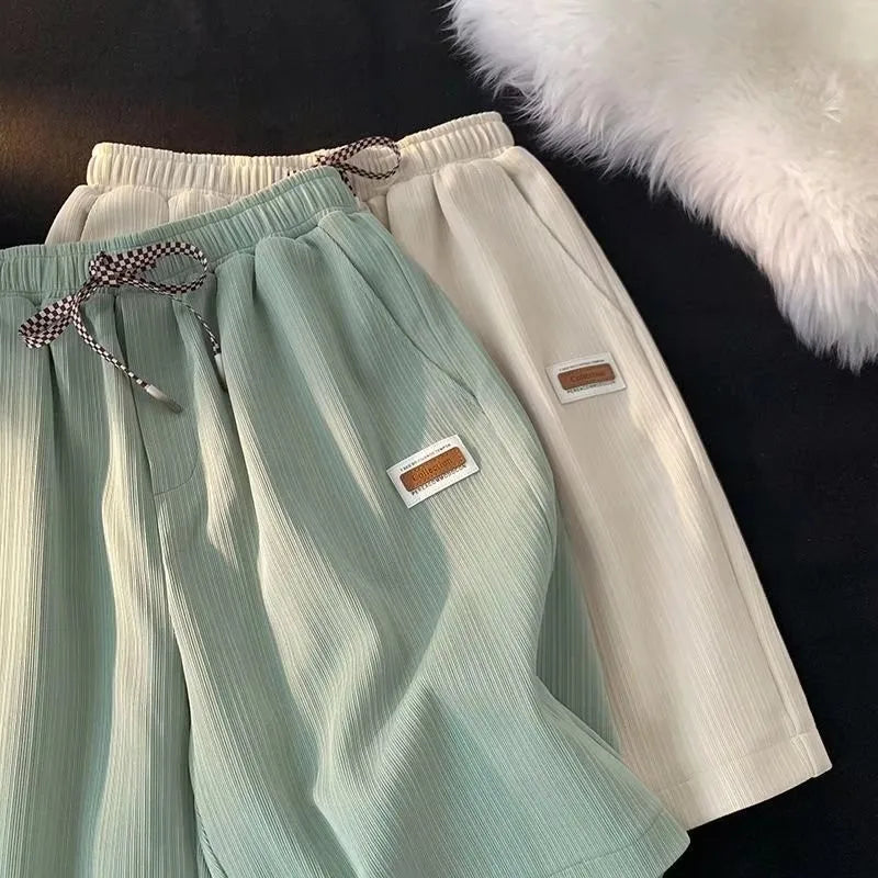 Sports Ice silk Shorts Breathable comfortable Summer Quick drying shorts Solid home shorts sports Knee length Loose casual Pants