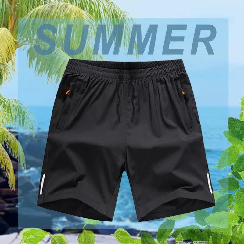 Sports Shorts Man Summer Ice Silk Beach Pants Casual Loose Thin Basketball Running Gym Clothing Shorts Sweat Wicking Hygroscopic