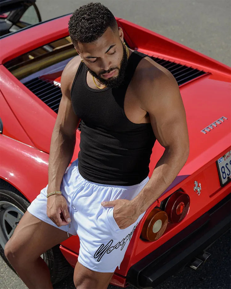 Trend Men's Mesh Beach Swim Casual Shorts Man Quick Dry Loose Basketball Jogger Short Pants Gym Fitness Sport Running Sweatpants