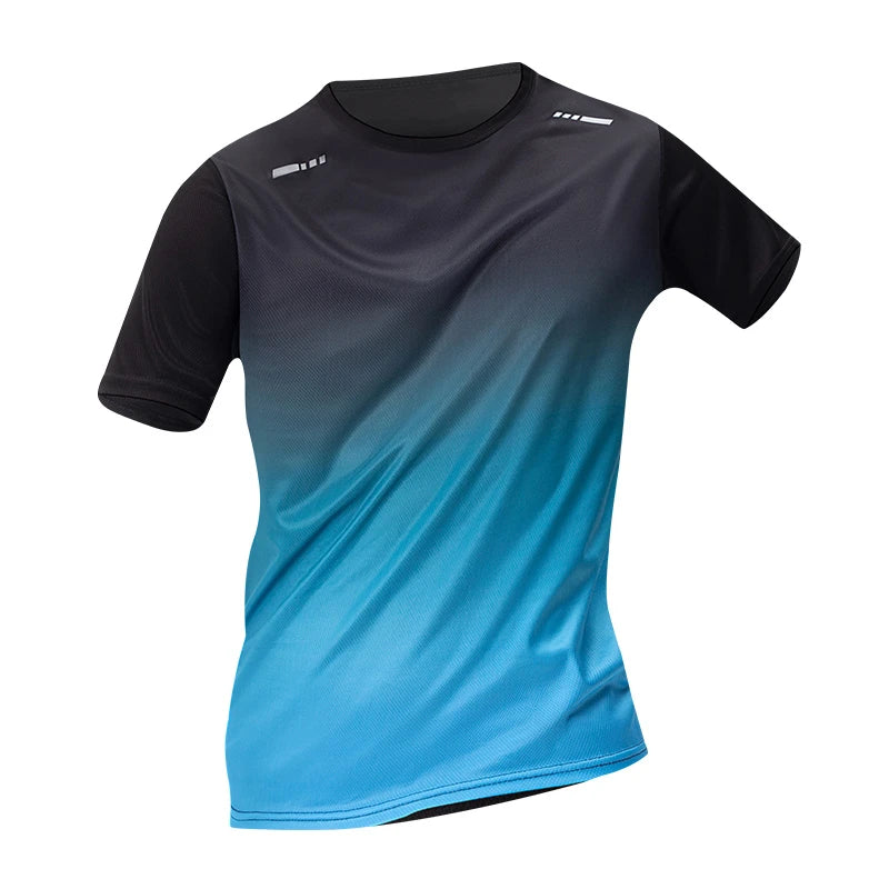 Simple Fashion Gradient Sports T Shirts For Men Summer Casual Short Sleeve 3D Printed Running T-shirts Loose Breathable Tees