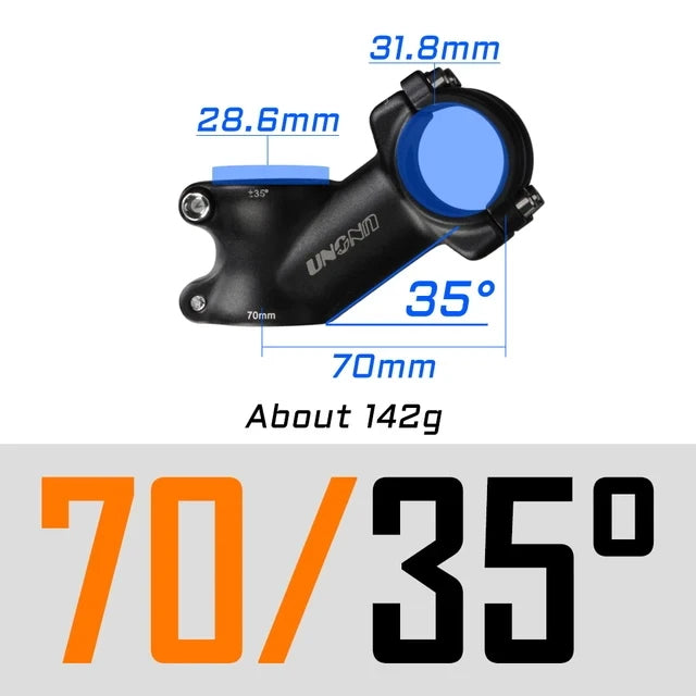 UNO MTB Bike Stem -7 17 35 Degree Ultralight Aluminum Alloy 31.8mm 60 70 80 90 100 110 120 130mm Road Bicycle Stem King Alloy