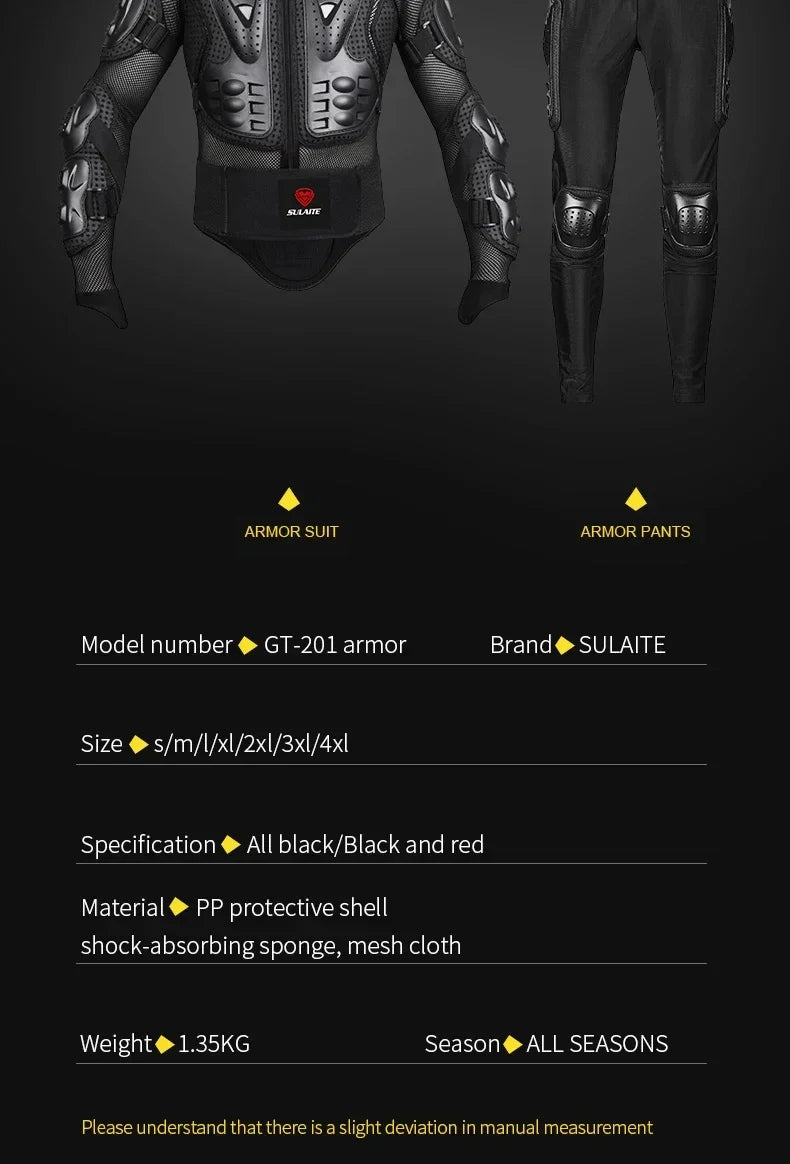 Sulaite Motorcycle Jacket Racing Riding Armor Protector ATV Motocross Body Protection Jackets Enduro Clothing Protective Gear