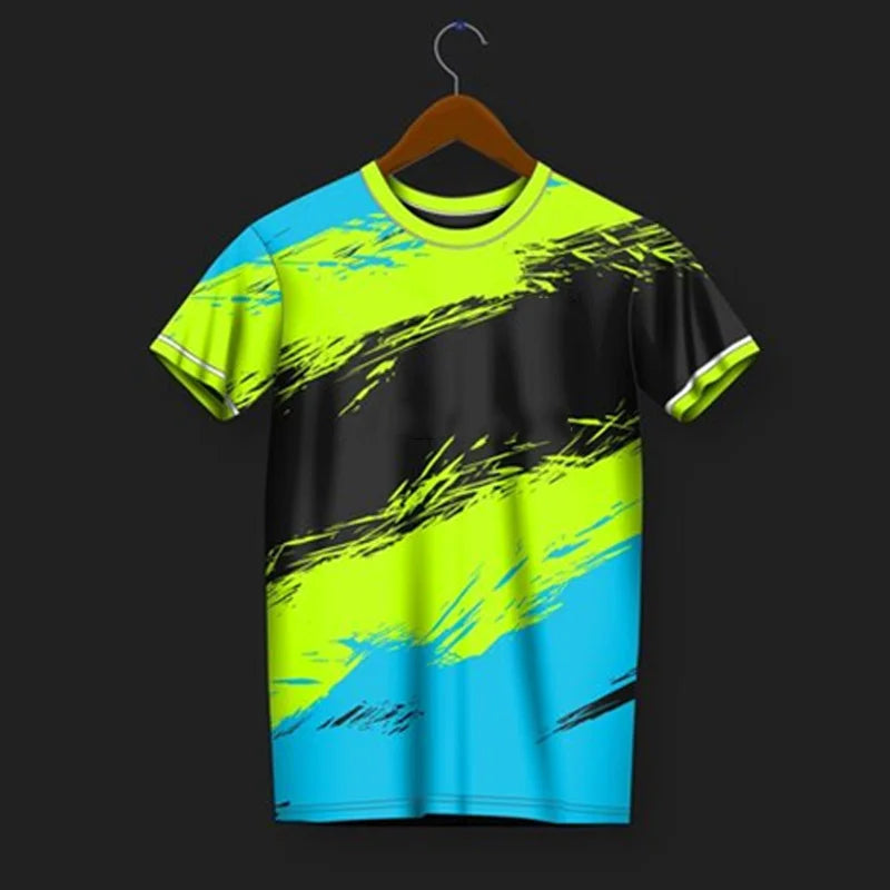 3D Printed Training Suit T-Shirt For Men Fashion Sports Pattern Tees Summer Oversized Round Neck Tops Short Sleeves T Shirts