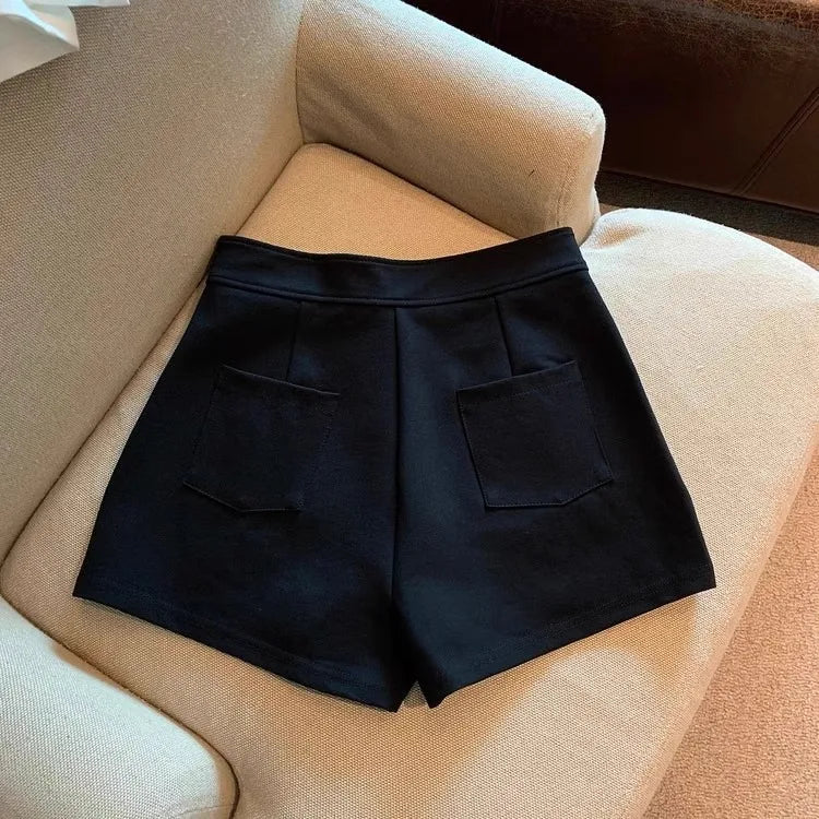 2026 Women's Summer Black Shorts, Thin Breathable High Waist Slim-fit A-line Stretchy Hot Pants for Y2K