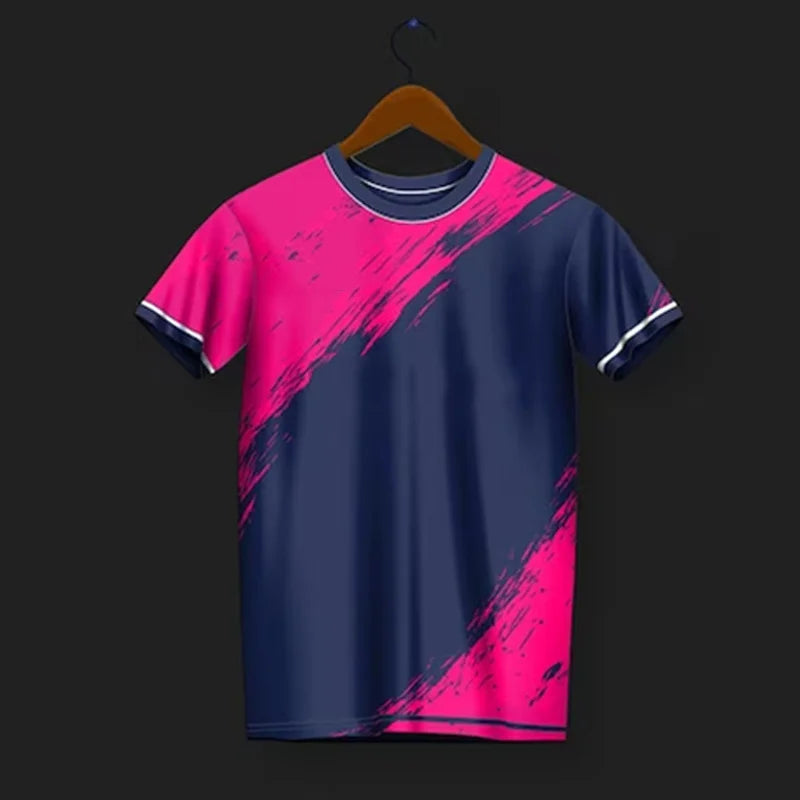 3D Printed Training Suit T-Shirt For Men Fashion Sports Pattern Tees Summer Oversized Round Neck Tops Short Sleeves T Shirts