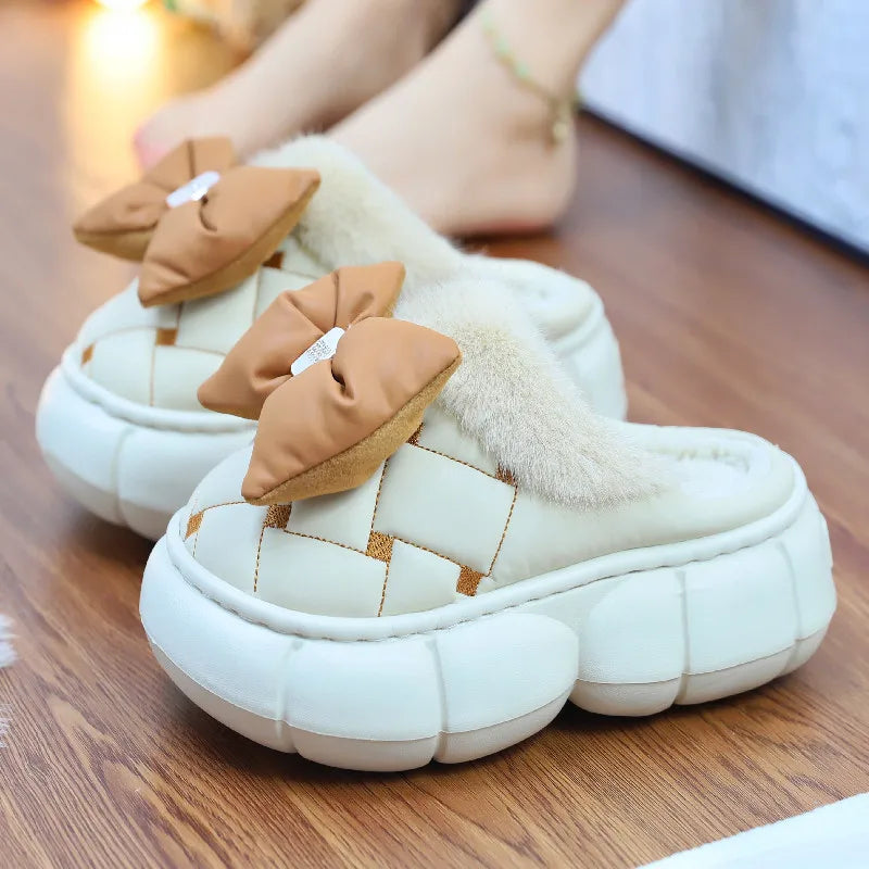 Newest cat paw feet slippers woman fluffy closed heel home shoes for women winter warm slip on animal claw slipper furry loafer