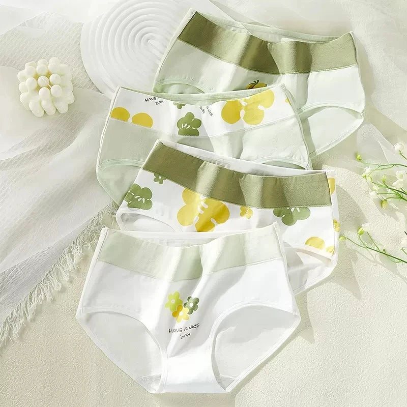 High Waist 4Pcs/Set Cotton Panties Women Briefs Seamless Body Shaper Breathable Underwear Comfort Female Lingerie Plus Size 5XL