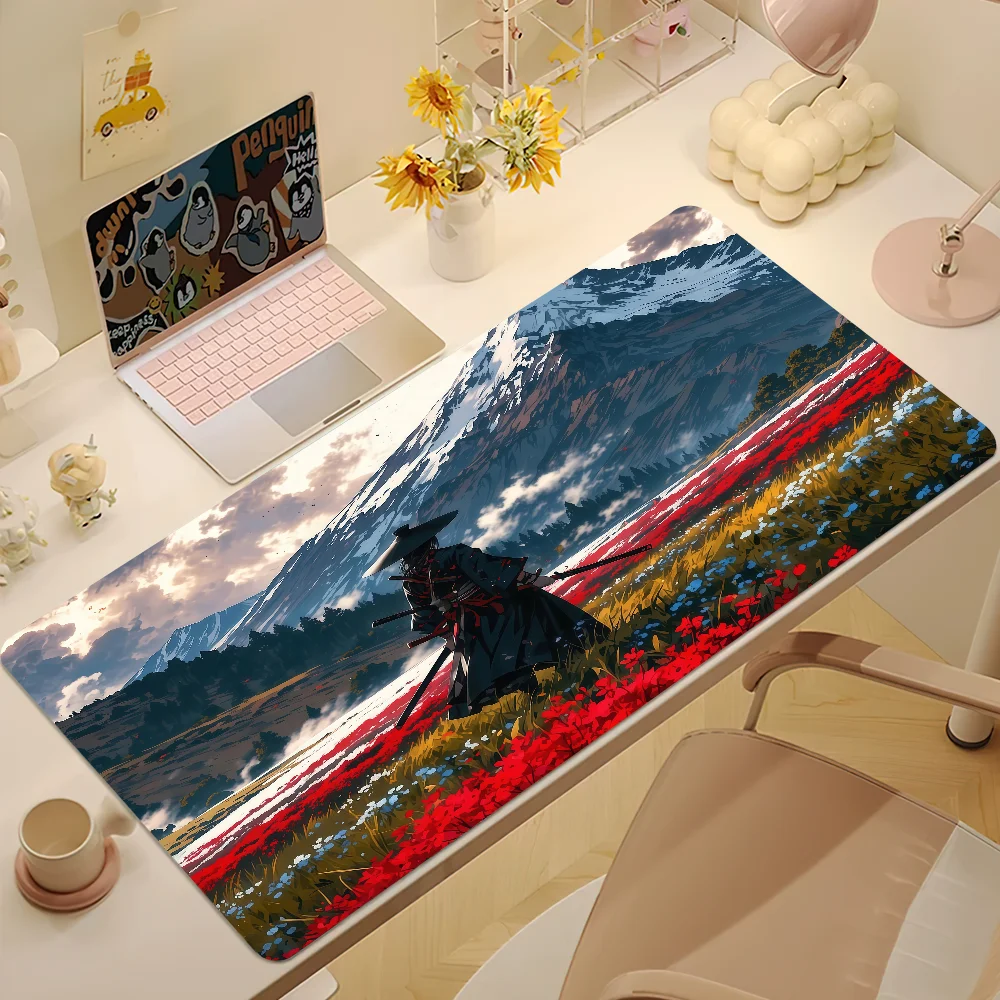 Japanese samurai Mouse Pad Non-slip Thickened MousePad Large Gaming Cushion Office Student Writing Lockedge