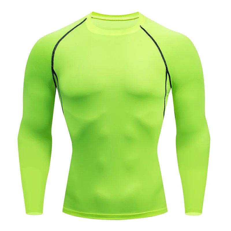 Autumn Winter Compression Shirt Long Sleeve Casual Slim T Shirts For Men Quick Dry Football Tops Gym Sport T Shirt Man Clothing