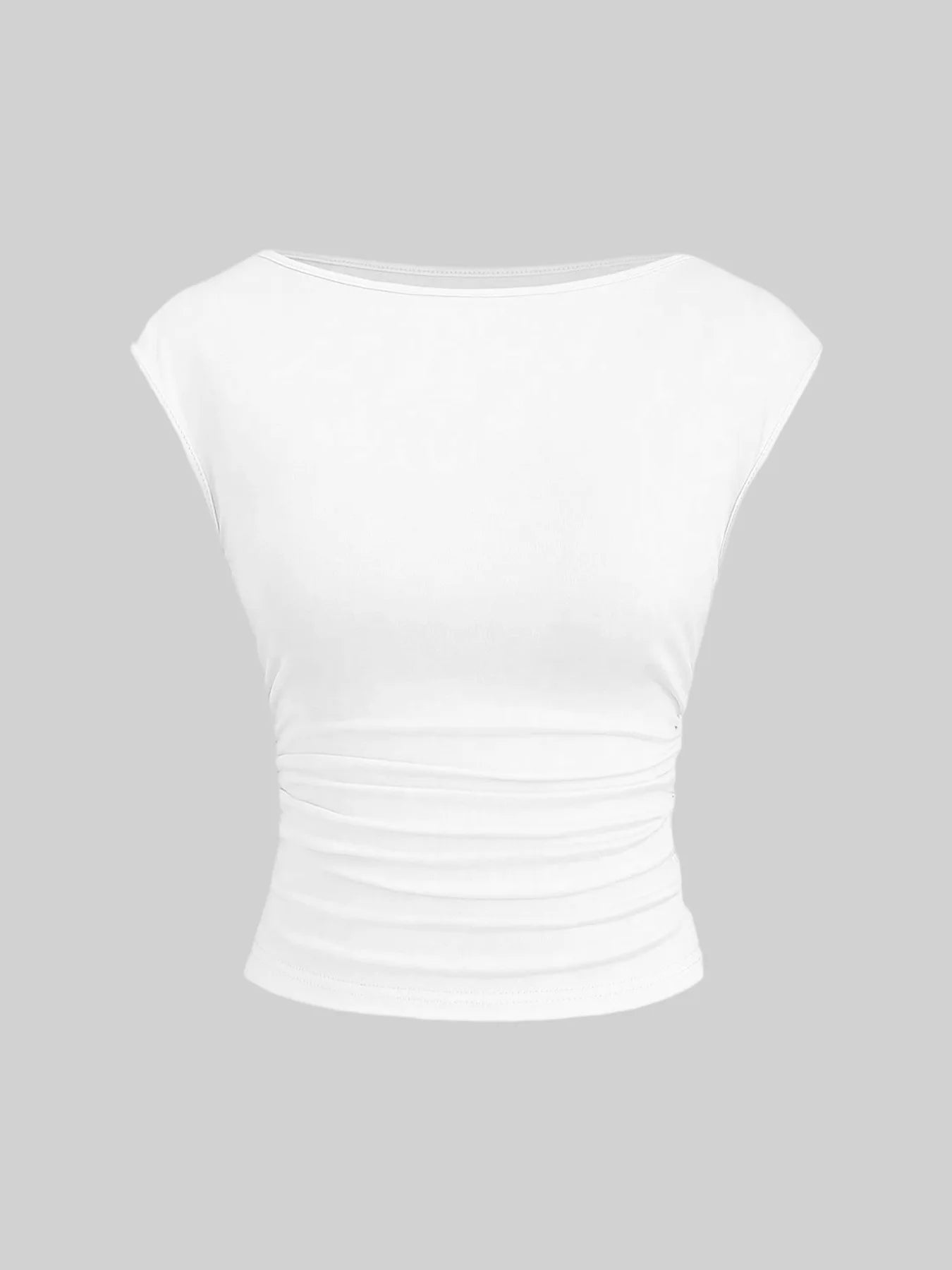 Sleeveless Pleated Tanks T-shirts Women Solid Vintage Crop Tops Sexy Kpop Tees Tshirts Gothic Harajuku Cheap Clothes Woman