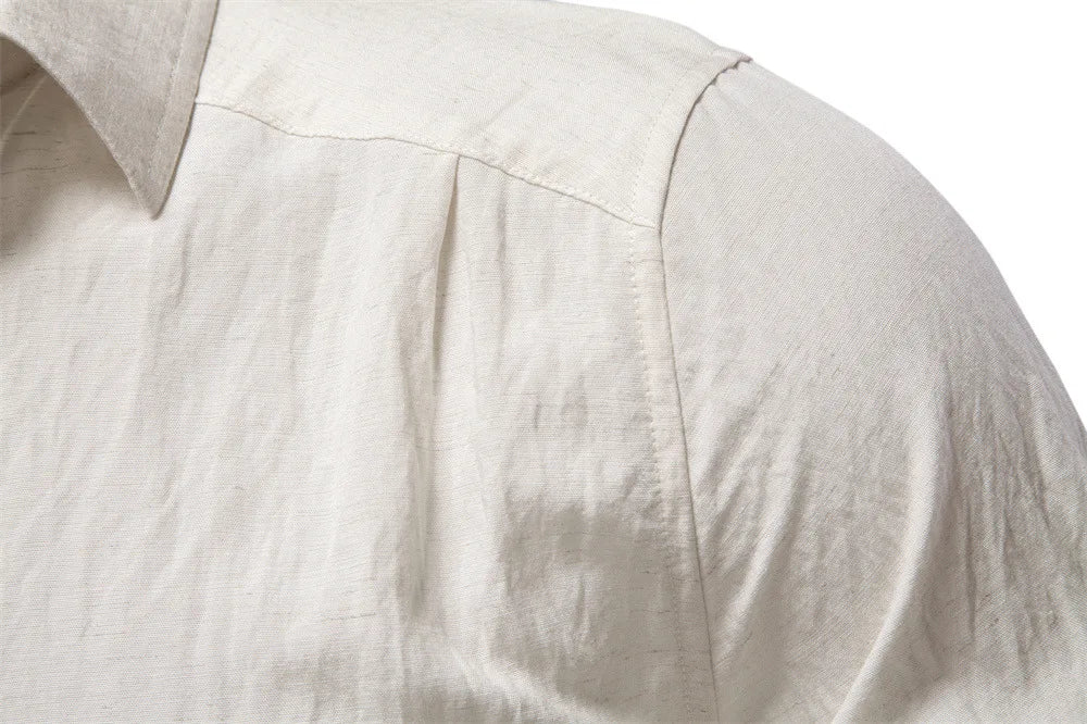 Men's Old Money Style Wrinkle Textured Long Sleeve Shirt, European Size, Business Casual, Spring New Arrival