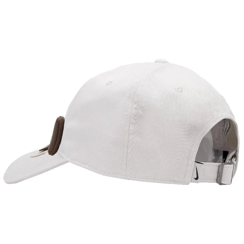 Nike Baseball Cap Castle, High Street, Trendy, Versatile, Minimalist, Acetate Fiber, Duckbill Cap, Unisex, White, FB5369-072