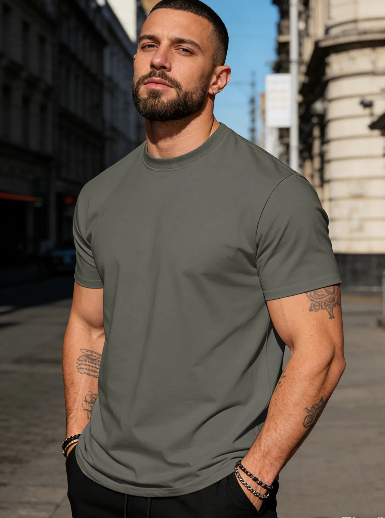 Summer Casual Comfortable Men's T Shirt Fashion Round Neck Short Sleeve Tops Simple Solid Color Oversized T-shirt Daily Clothing