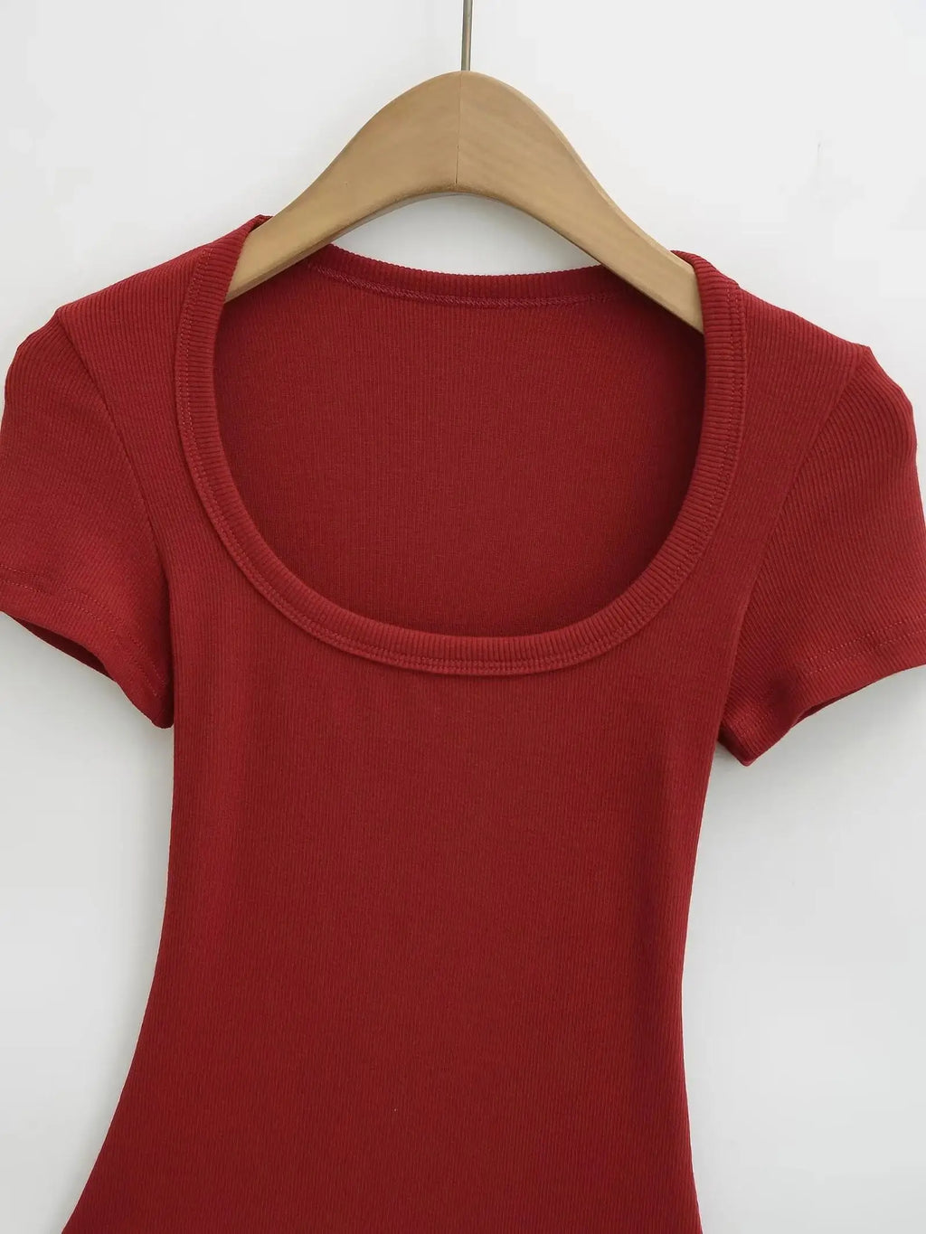 Women Short Sleeve Square Collar Bodysuits Summer Rib Knitted Elastic Slim Top Jumpsuits Solid Color