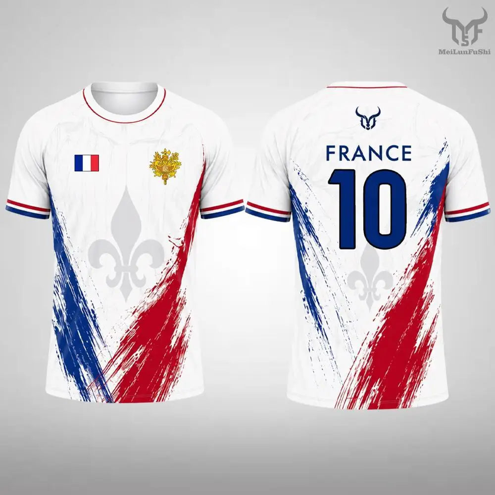 New France Flag Printed T-shirt Men Breathable And Quick-drying Soccer Jersey Unisex Casual Sports Training Short-sleeved Top