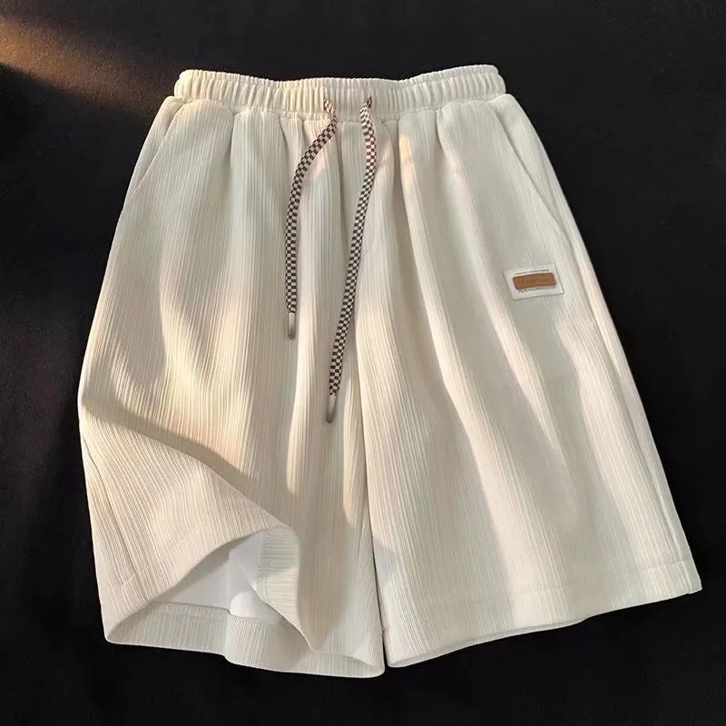 Sports Ice silk Shorts Breathable comfortable Summer Quick drying shorts Solid home shorts sports Knee length Loose casual Pants