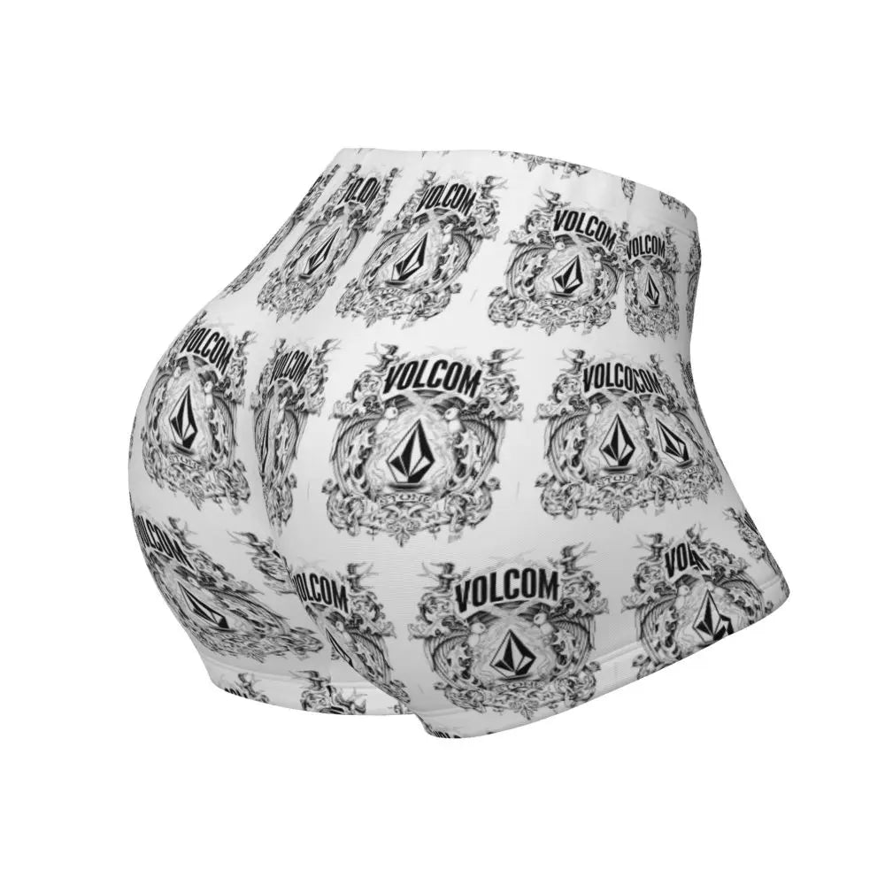 Custom V-Volcom Logo Women Gym Workout Running Shorts Athletic Volleyball Biker Yoga Shorts