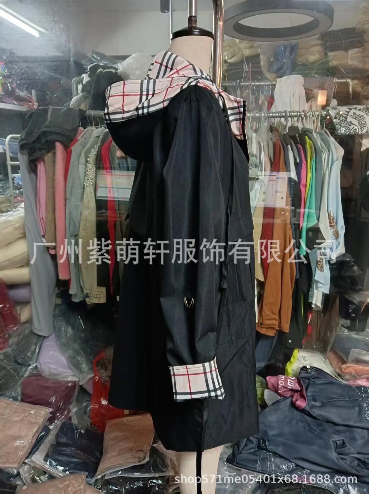 Fashion Trench Coat Woman Autumn Winter Solid Color Versatile Casual Street Style Cardigan Long-sleeved Hooded Plaid Outerwears