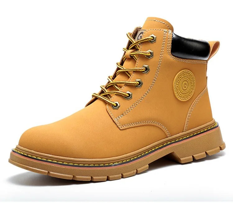 high-top Work Boots For Men Anti-smash Anti-puncture Work Shoes with Steel Toe leather safety shoes men for work waterproof shoe
