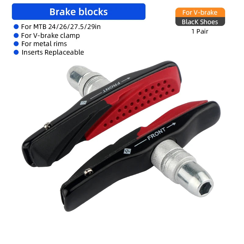 MTB V-brake Pads W/ 70mm Rubber Brake Inserts All Weather Use Metal Rims Wheel Friction Blocks Kits for XT XTR M70R2/S70C/M70CT4