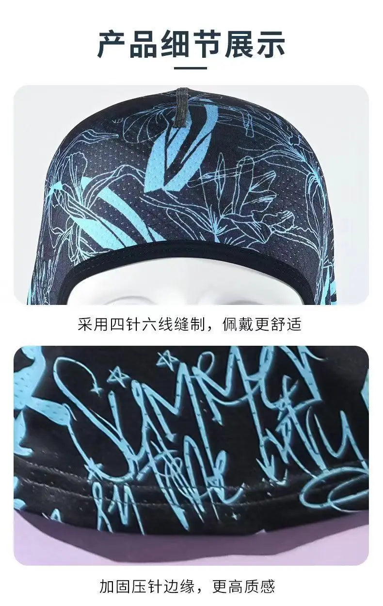 Summer Cool Balaclava Ice Silk Cycling Full Face Cap Sun Anti-UV Protection Sports Face Cover Headwear Bike Motorcycle Men's Hat