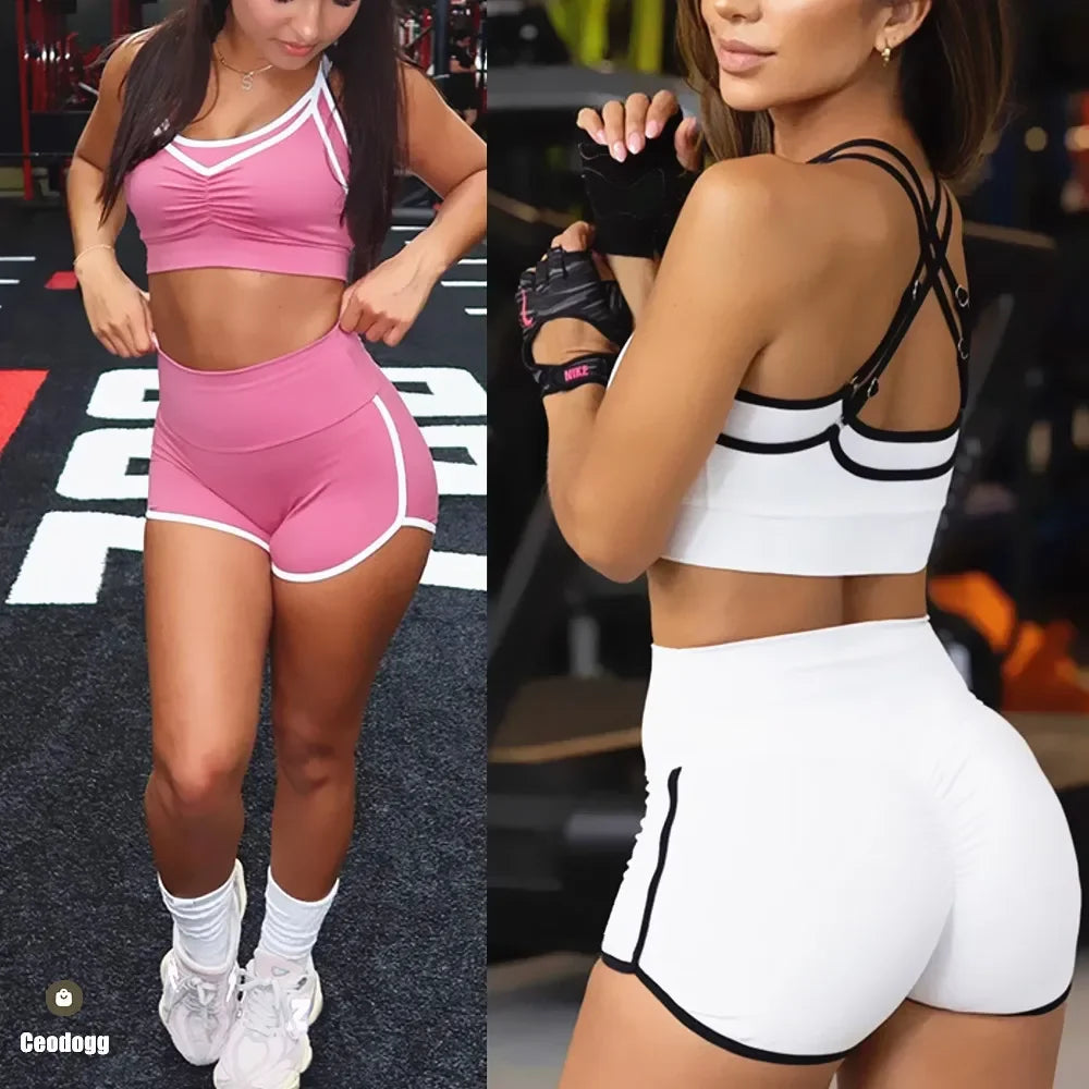Women's Sports Yoga Shorts High Waist Scrunch Fitness Running Cycling Quick Dry Exercise Female 3 Points Yoga Shorts XP14