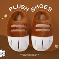 Newest cat paw feet slippers woman fluffy closed heel home shoes for women winter warm slip on animal claw slipper furry loafer