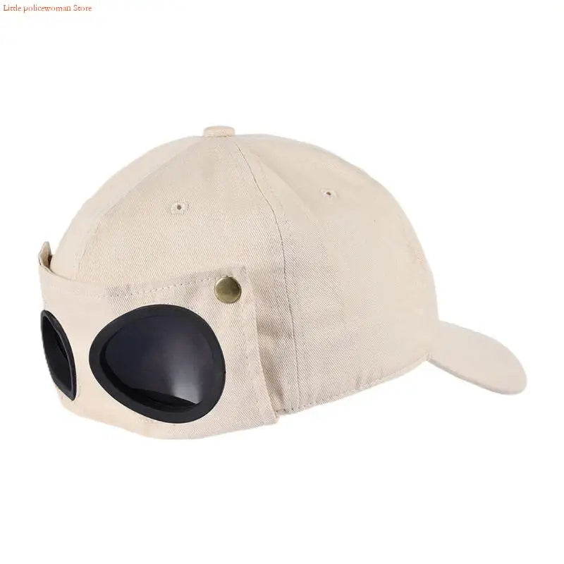 F92D Baseball Hat For Men Hip Hop Hats Curved Visor Baseball Hat with Goggles