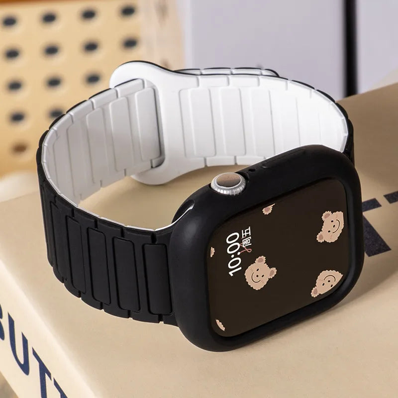 Silicone Case+Strap bracelet correa cover For Apple Watch 10 46mm 49 44mm 40 45mm 41 42mm for iWatch series 9 8 7 6 5 4 Ultra 2