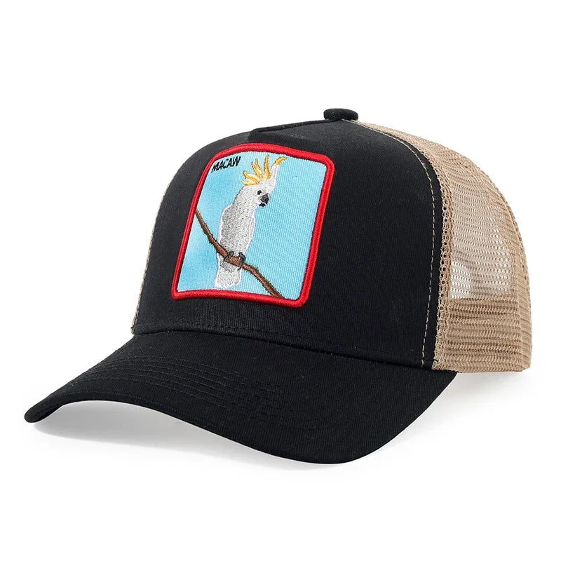 Animal Embroidery Color Block Cartoon Baseball Hats New Men Women Mesh Sunshade Casual Breathable Fashion Versatile Trucker Caps