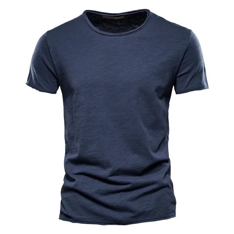 High Quality Solid Color T Shirt Men Casual O-neck Top Tees Men Summer New  Classic 100% Cotton t shirt for men