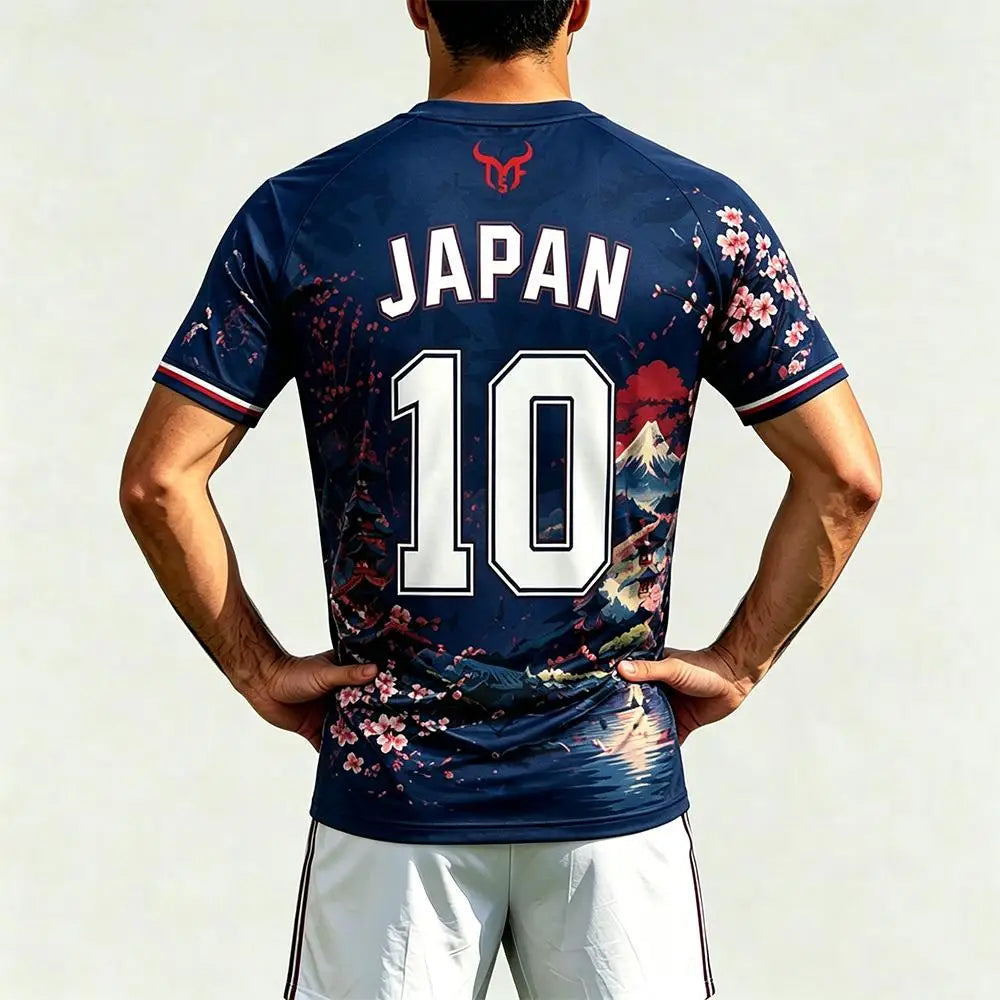 Japanese Style Print Football Jersey Summer Breathable And Quick-drying Football Training Uniform Unisex O-neck Streetwear Top